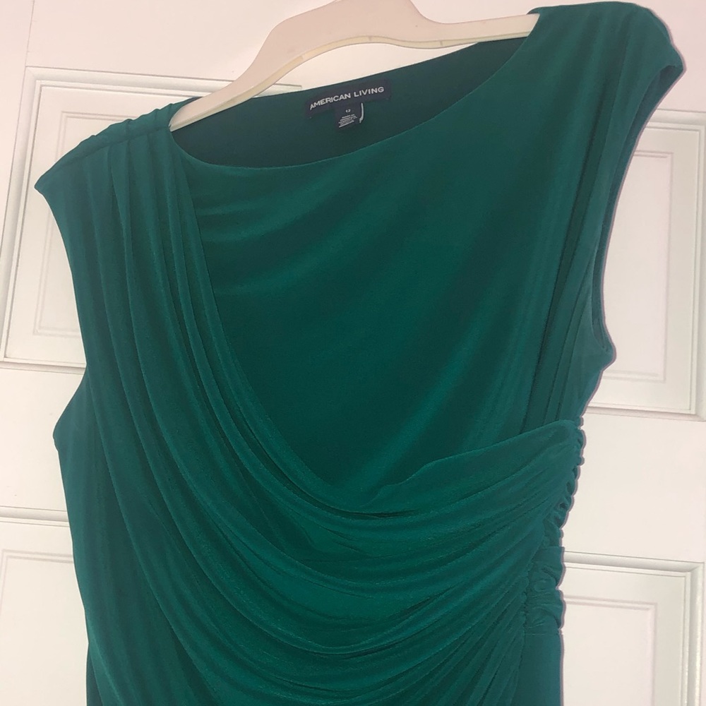 Knee length green formal dress